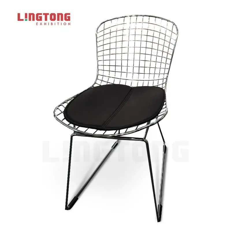 LT-ZET-10 Chrome Plated Solide Steel Wire Frame Chair with PU Cushion Seat
